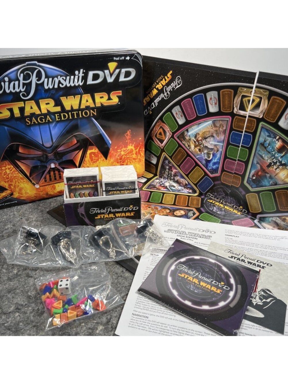 Trivial Pursuit Star Wars Saga Edition, DVD Collectible Tin  2005 - NIOB